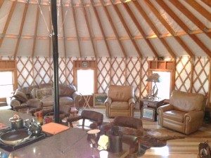Inside of the yurt